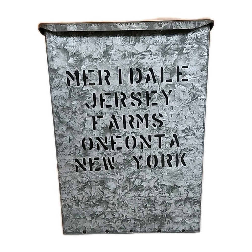 VTG Milk Box Galvanized Metal Front Porch Primitive Decor Oneonta NY